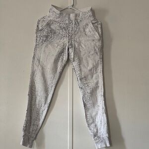 lululemon athletica White Marble-Print Joggers